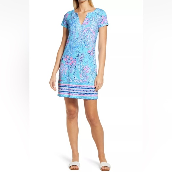 Lily Pulitzer Sophiletta UPF 50 Blue Ibiza Now You Sea Me Short Sleeve Dress - Picture 3 of 9